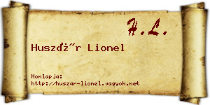 Huszár Lionel névjegykártya
